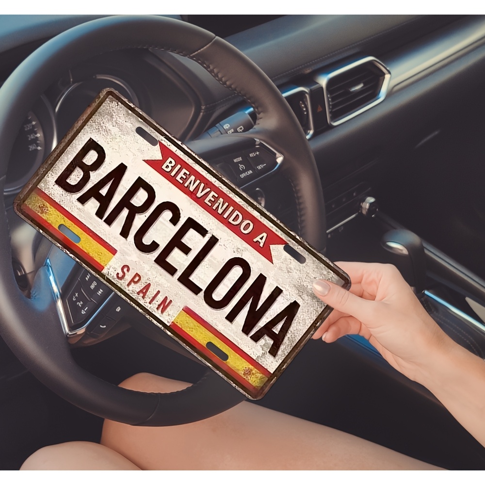 Home Barcelona - Panneau Métallique Vintage 