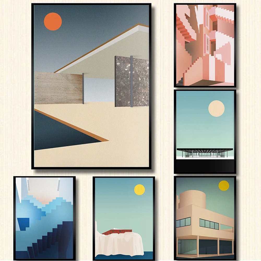 Home Barcelona - 1 pièce d'art mural moderne minimaliste