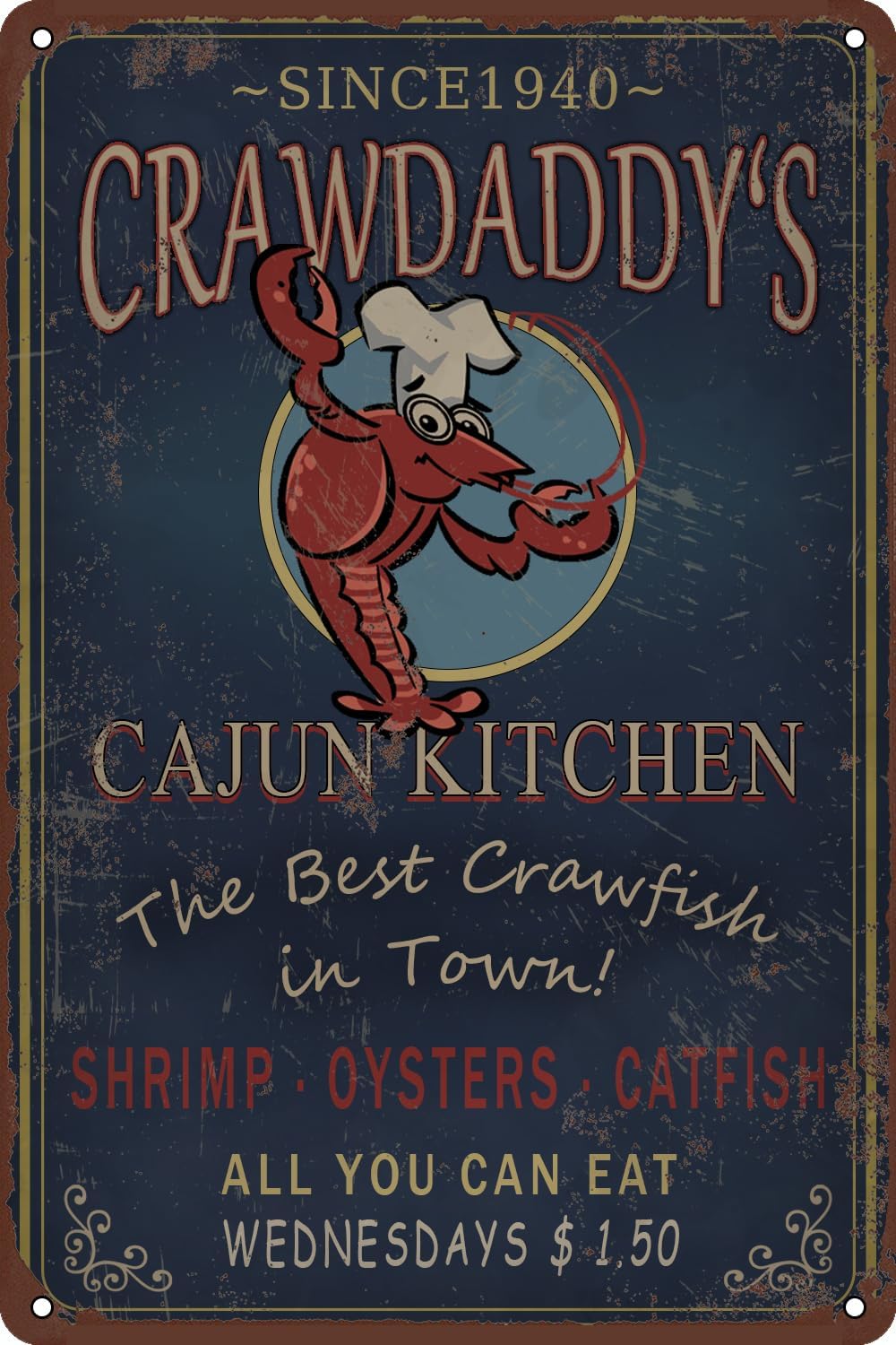 Home Bar And Restaurant - Pancarte en métal Beat Crawfish Crawdaddy's