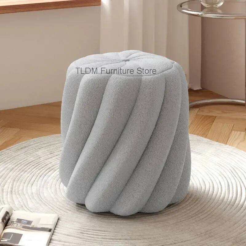 Tabouret rond plissé en laine  - Home Barcelona avis et prix