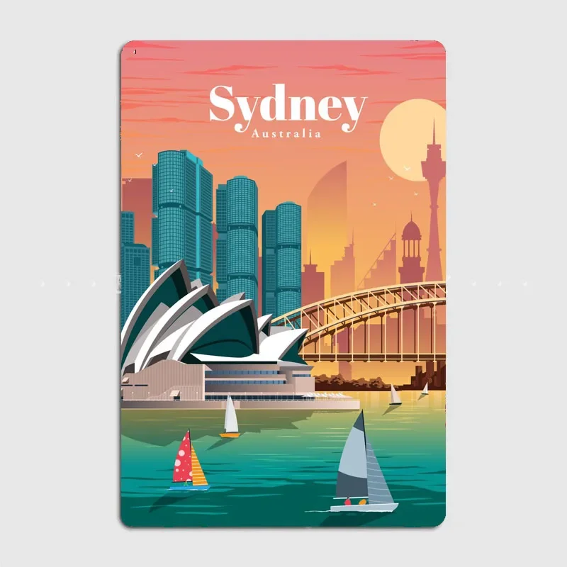 Affiche vintage en métal sur l - Home Bar Sydney avis et prix