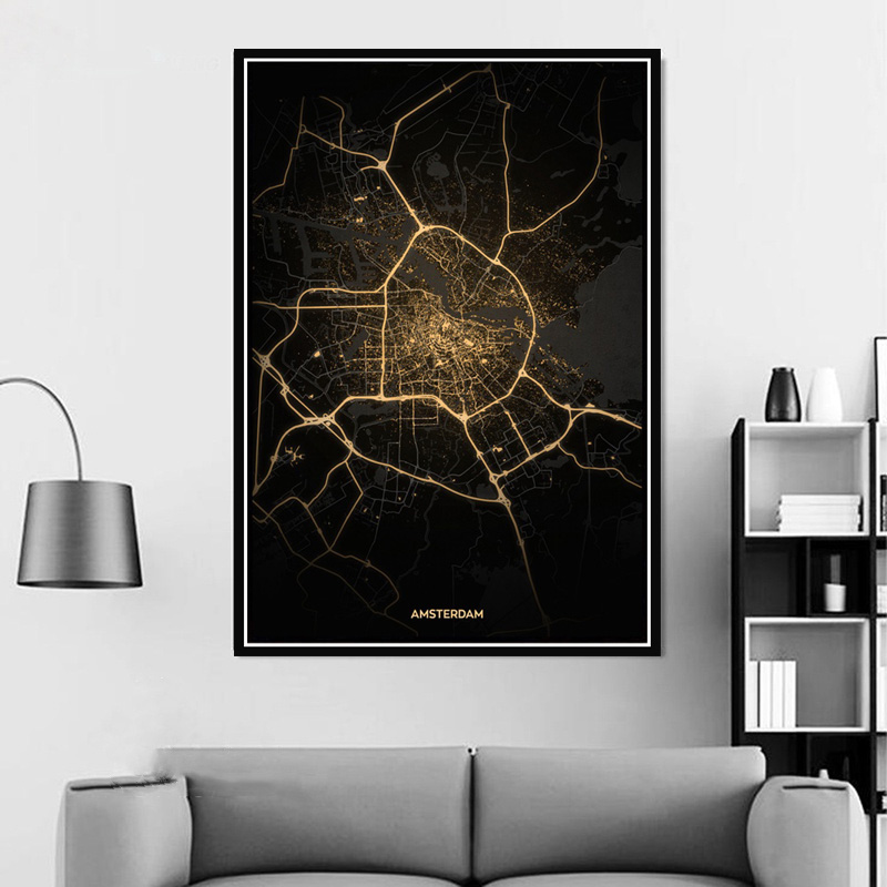 Affiche imprimée, carte or, vi - Home Barcelona avis et prix