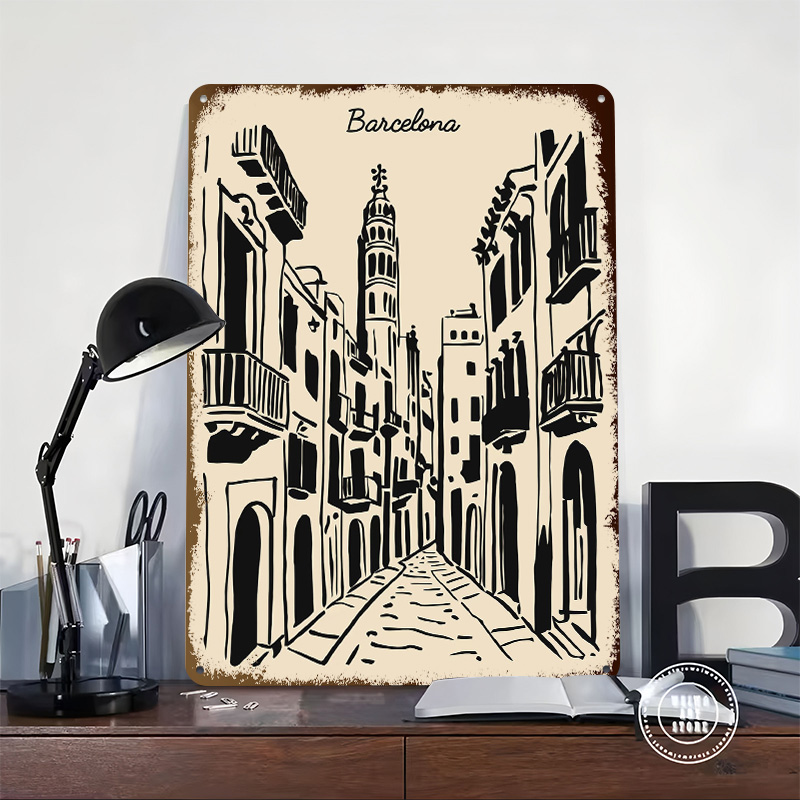Affiche Métallique de Rue de B - Home Barcelona avis et prix