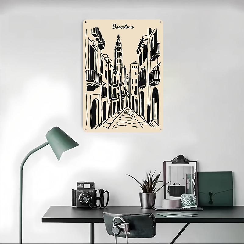 Affiche Métallique de Rue de B - Home Barcelona avis et prix